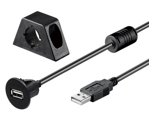 2M Flush Mount USB Extension Cable with Mounting Socket 2M Flush Mount USB Extension Cable with Mounting Socket
