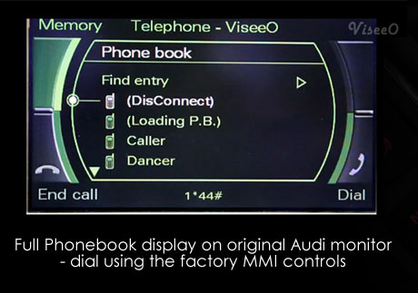 Viseeo MOSTO Bluetooth Car Kit Audi MMI 2G Viseeo MOSTO Bluetooth Car Kit Audi MMI 2G